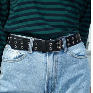 brandy melville faux leather grommet belt